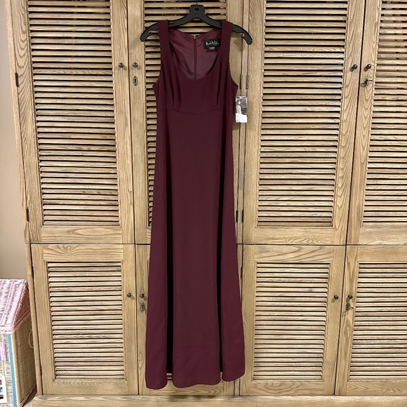 Vintage Nicole Miller Evening Gown Burgundy Size 6 Mid-90s Tag Still On - Picture 1 of 13